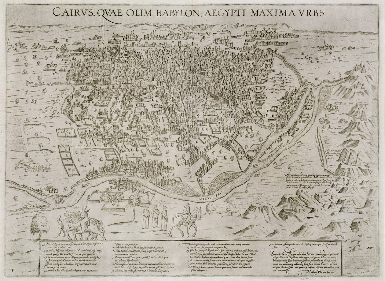 Plan de la ville du Caire, vers 1600 - Matteo Florimi
