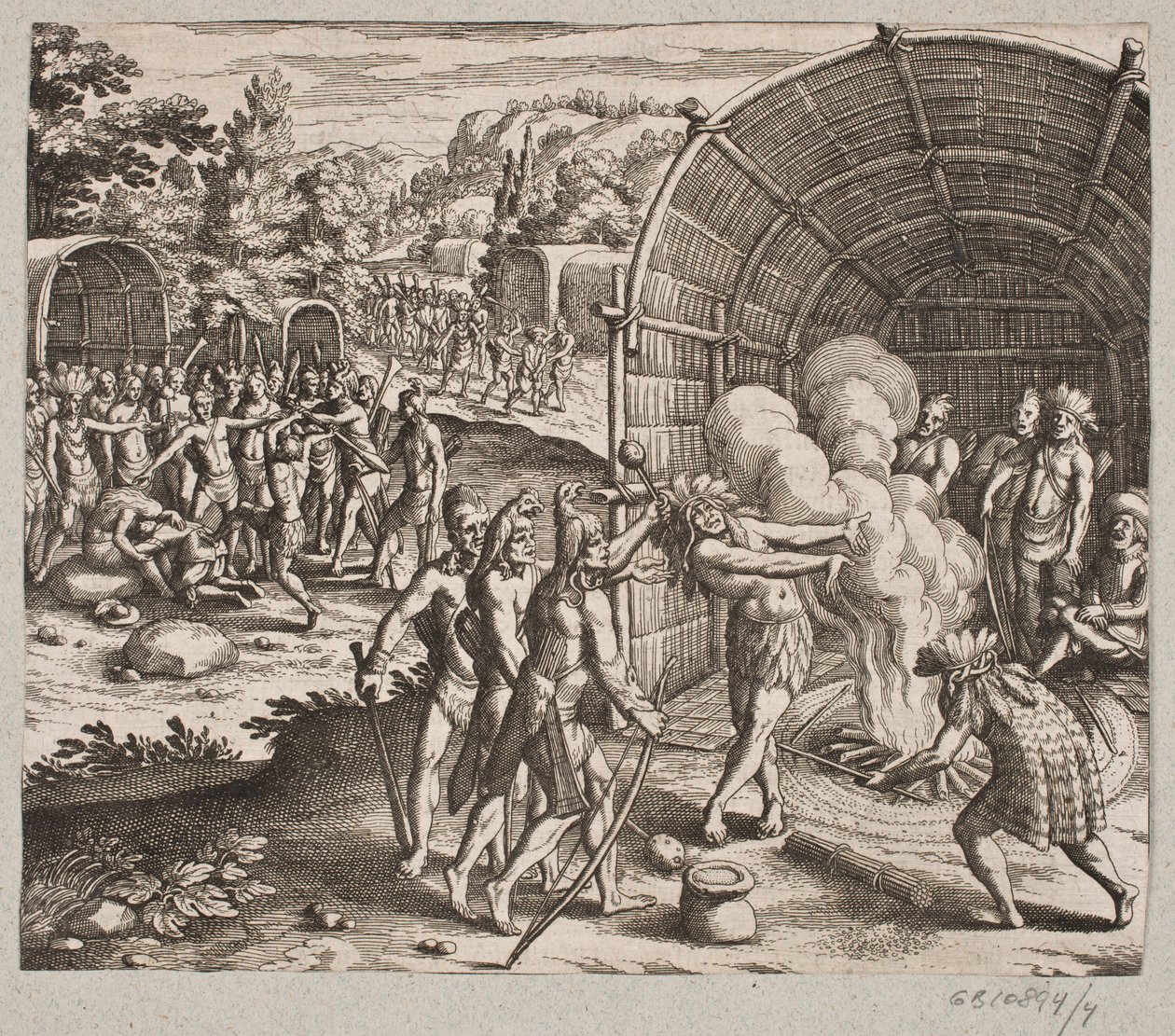 Dans la maison du roi Pamukes, ils ont commencé cette cérémonie - Matthäus Merian d.Æ.
