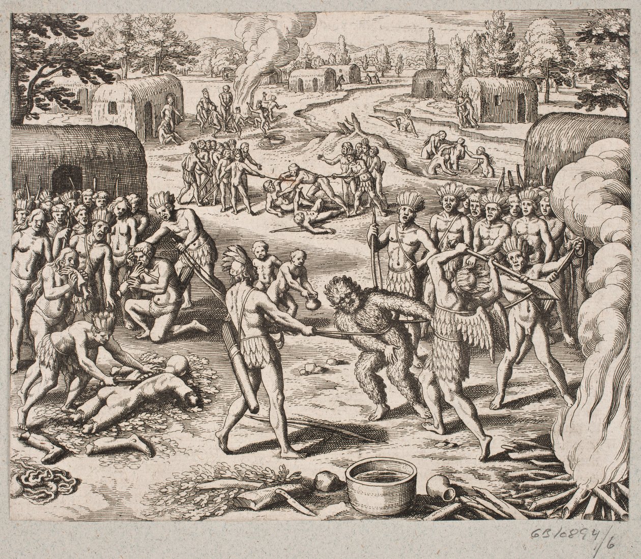 Quand ils capturent un de leurs ennemis, ils sont exécutés et mangés de manière barbare et inhumaine - Matthäus Merian d.Æ.