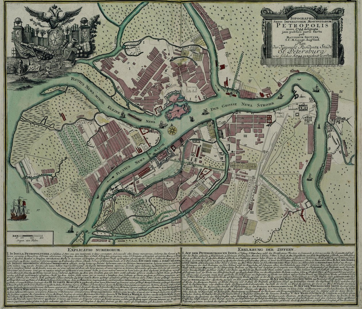 Carte de Pétersbourg - Matthaeus Seutter