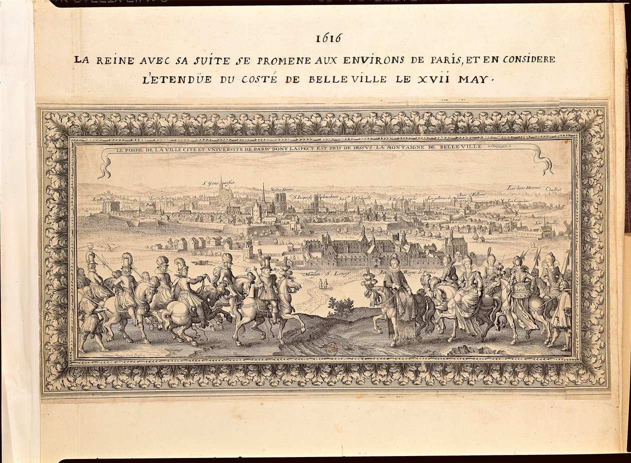 La reine avec son entourage aux abords de Paris, 17 mai 1616 - Matthaus the Elder Merian