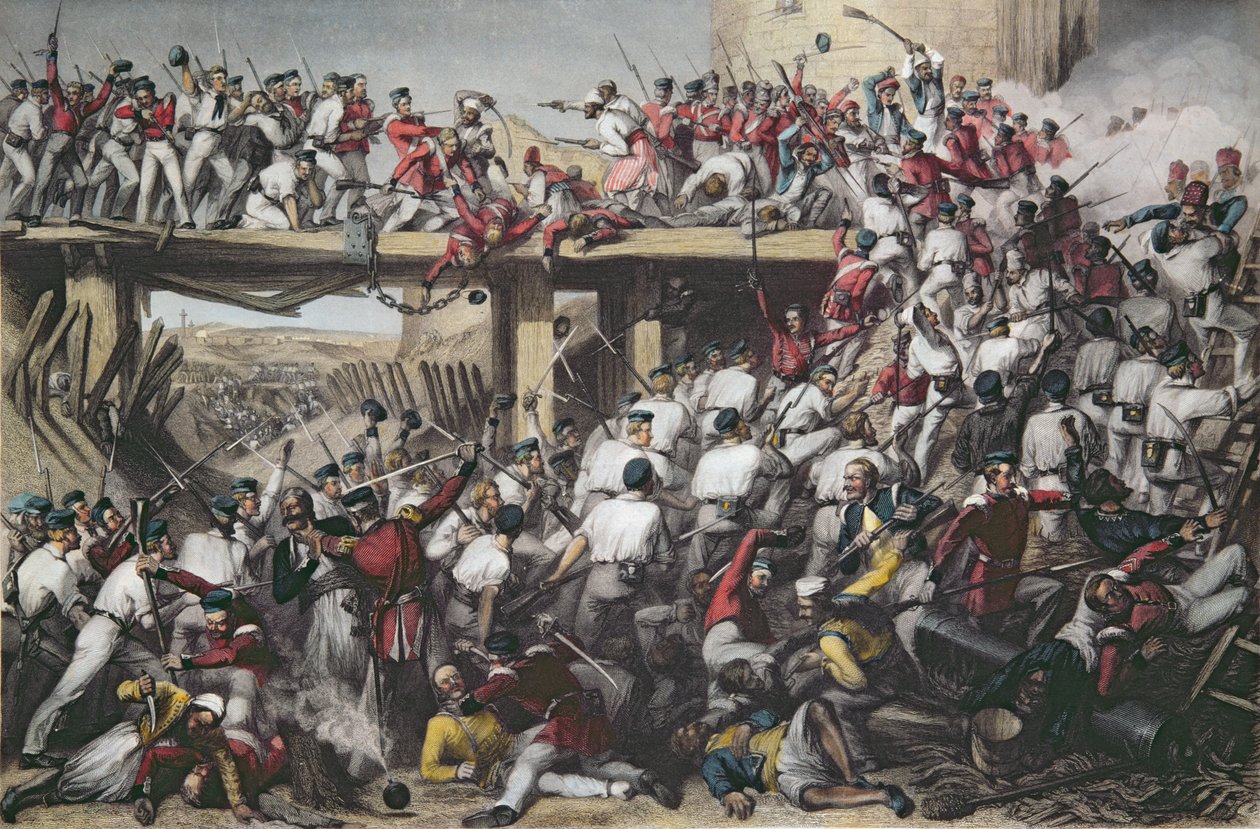 Assaut de Delhi, gravé par T.H. Sherratt, publié par la London Printing and Publishing Company, août 1859 - Matthew Somerville Morgan