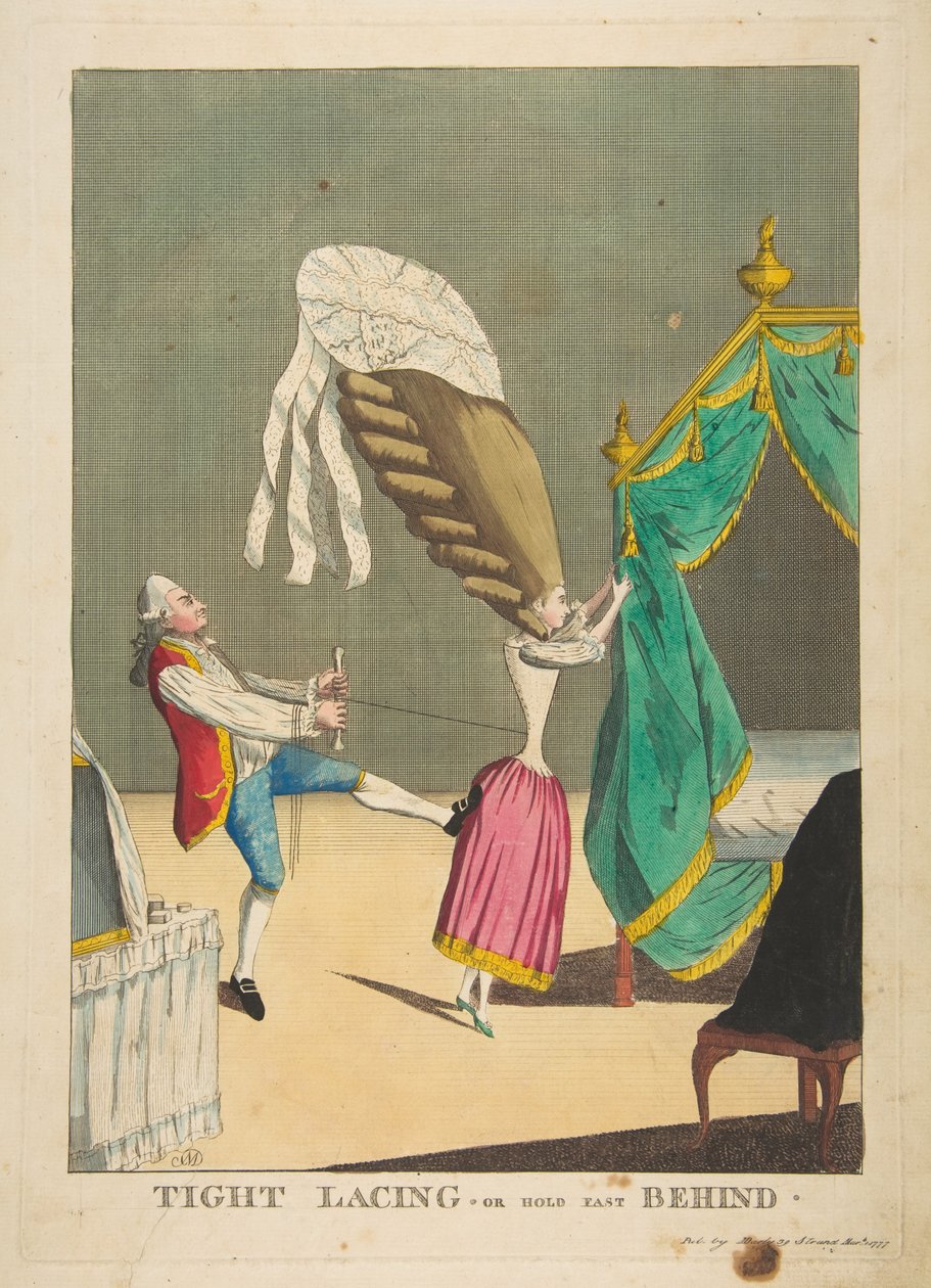 Lacets serrés ou Tenez bon derrière, 1er mars 1777 - Matthew Darly