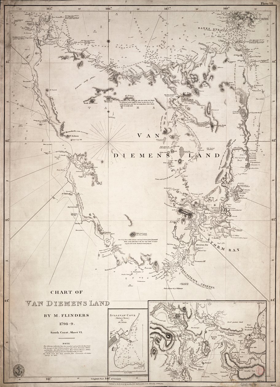Carte de la Terre de Van Diemen, feuille VI - Matthew Flinders