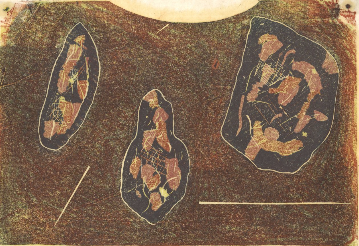 Trois Pierres, 2013 (linocut) - Matthew Hilton
