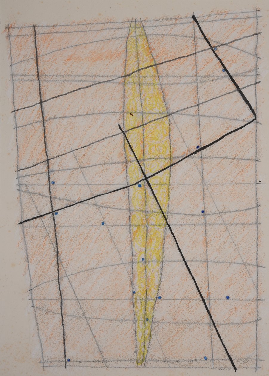 carte bâton 3, 2014 (crayon aquarelle) - Matthew Hilton