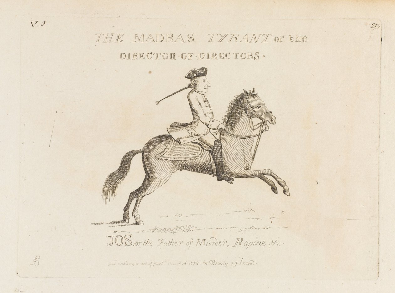 Le Tyran de Madras, ou le Directeur des Directeurs (gravure) - Matthew or Matthias Darly