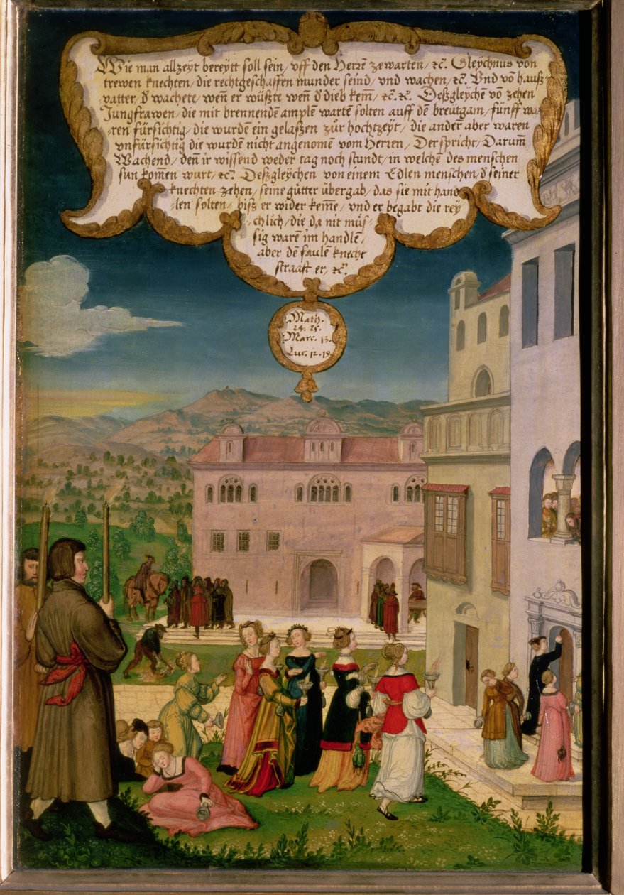La parabole des vierges sages et folles, section du panneau d