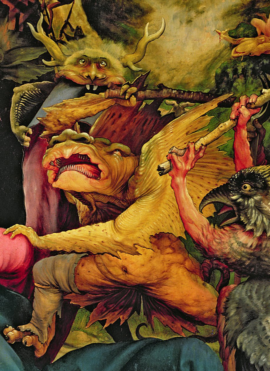 Démons armés de bâtons (détail) - Matthias Grünewald