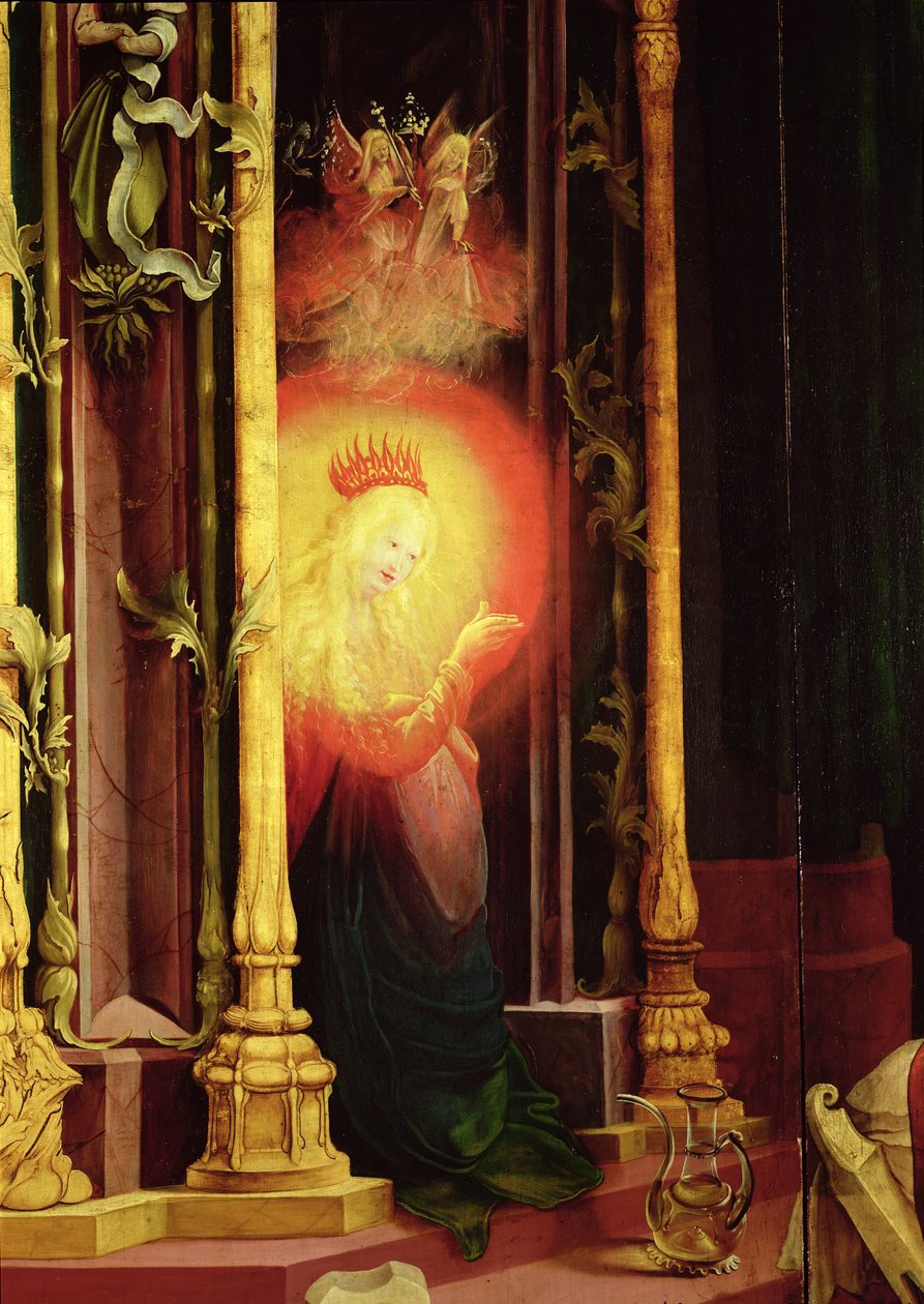 La Vierge illuminée, détail du Concert des Anges du Retable d