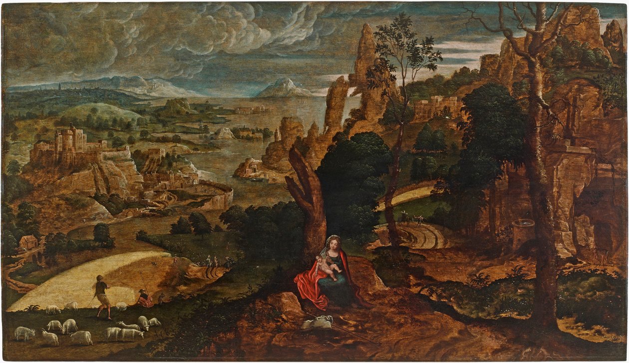 Paysage avec le Repos pendant la Fuite en Égypte, 1540-1545 - Matthijs Cock
