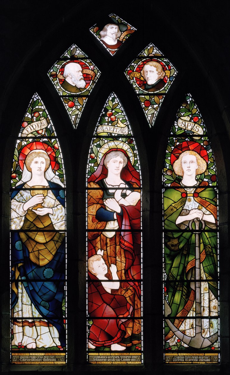La Fenêtre des Peintres; Foi, Espérance et Charité, Cathédrale de St Machar, 1873 - Matthijs Maris