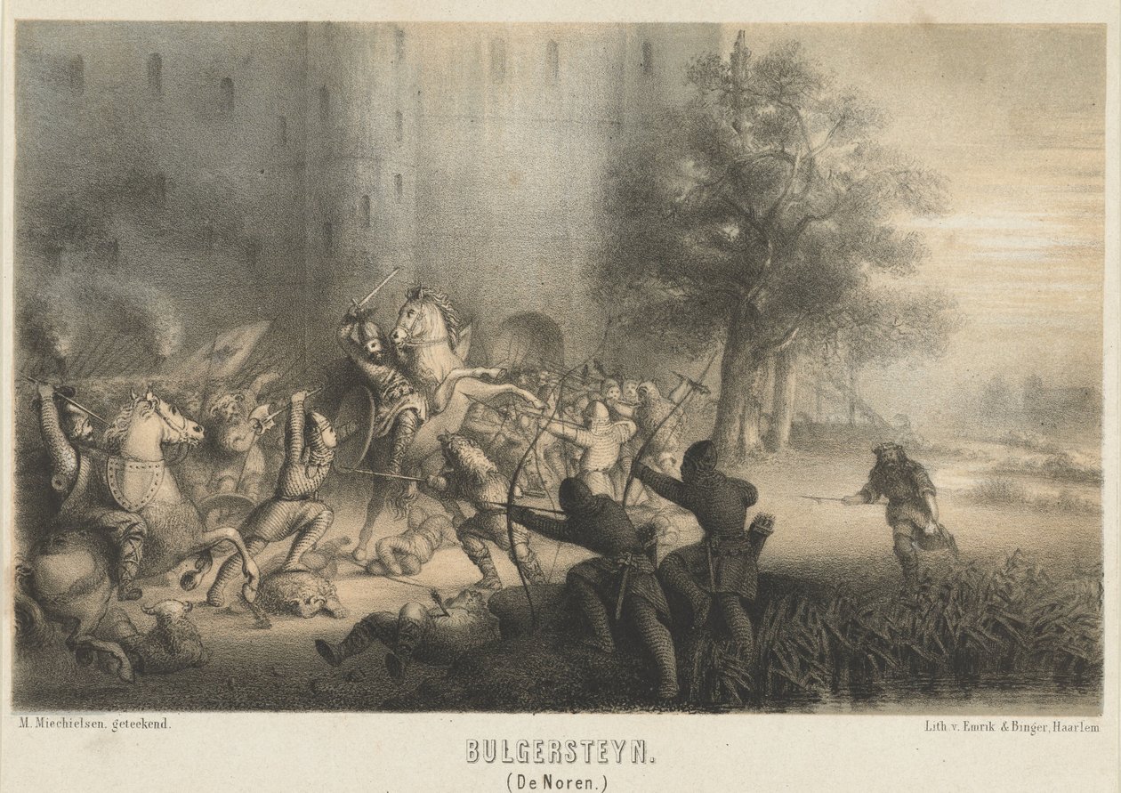 Bulgersteyn assiégé par les Normands, vers 810 - Matthijs Willem Gerardus Michielsen