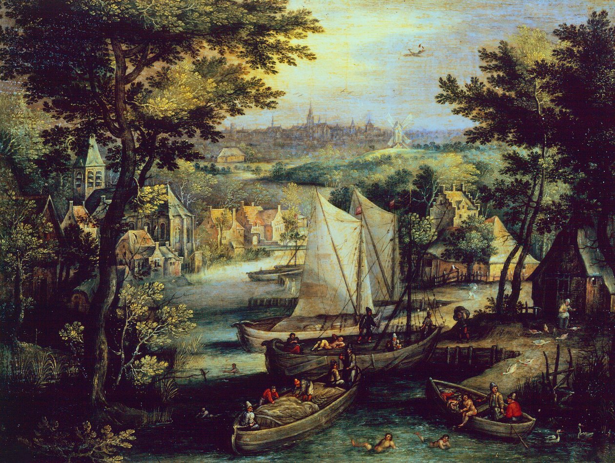 Paysage fluvial - Matthijs the younger Bril
