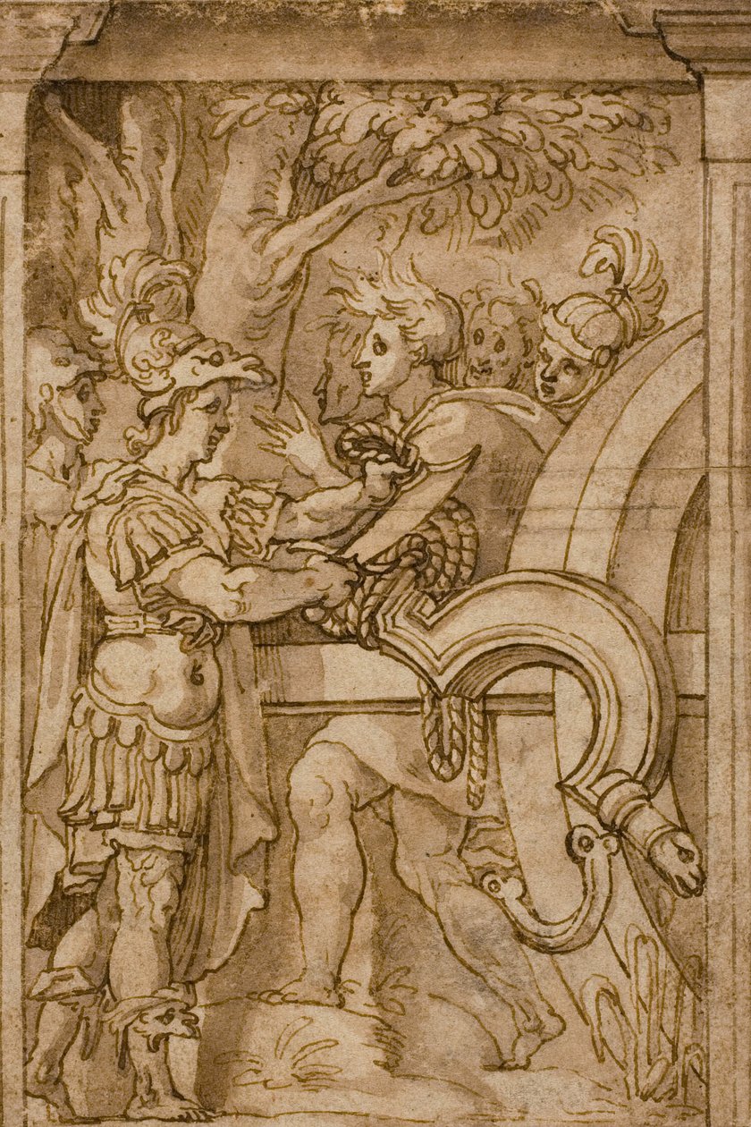 Alexandre tranche le nœud gordien - Maturino da Firenze