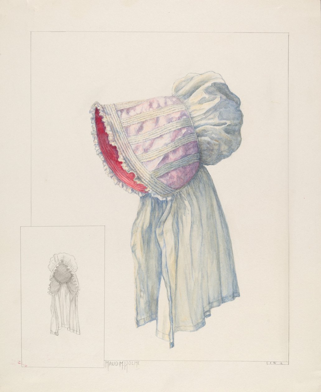 Bonnet de bébé, vers 1937 - Maud M Holme