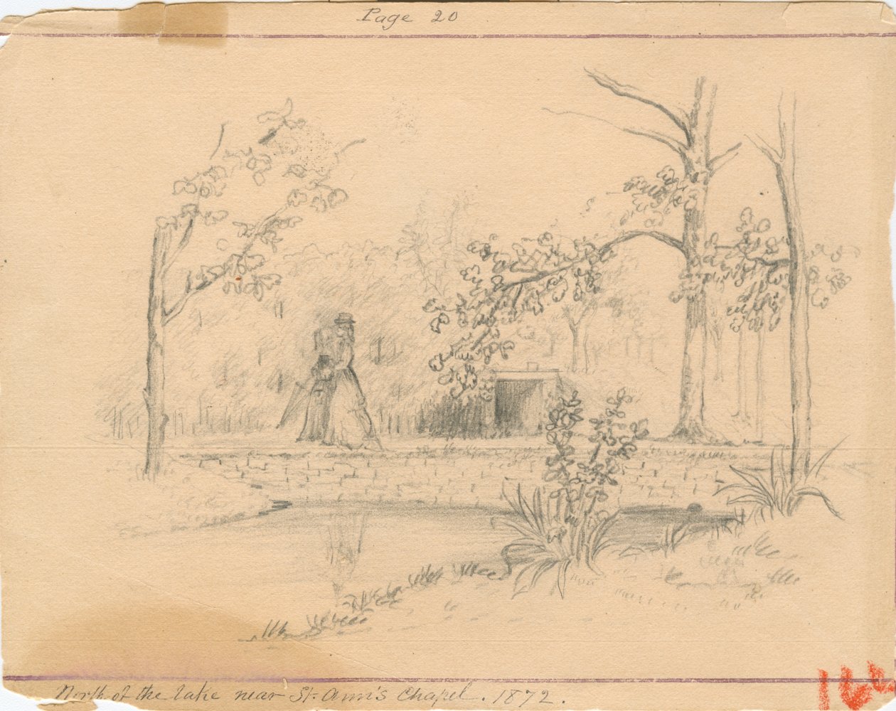 Près de la première chapelle Sainte-Anne sur le terrain des Sœurs de la Providence de Saint Mary-of-the-Woods - Maurice Schnell