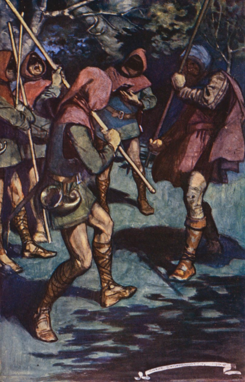 Illustration pour Ivanhoé de Sir Walter Scott (lithographie couleur) - Maurice (after) Greiffenhagen