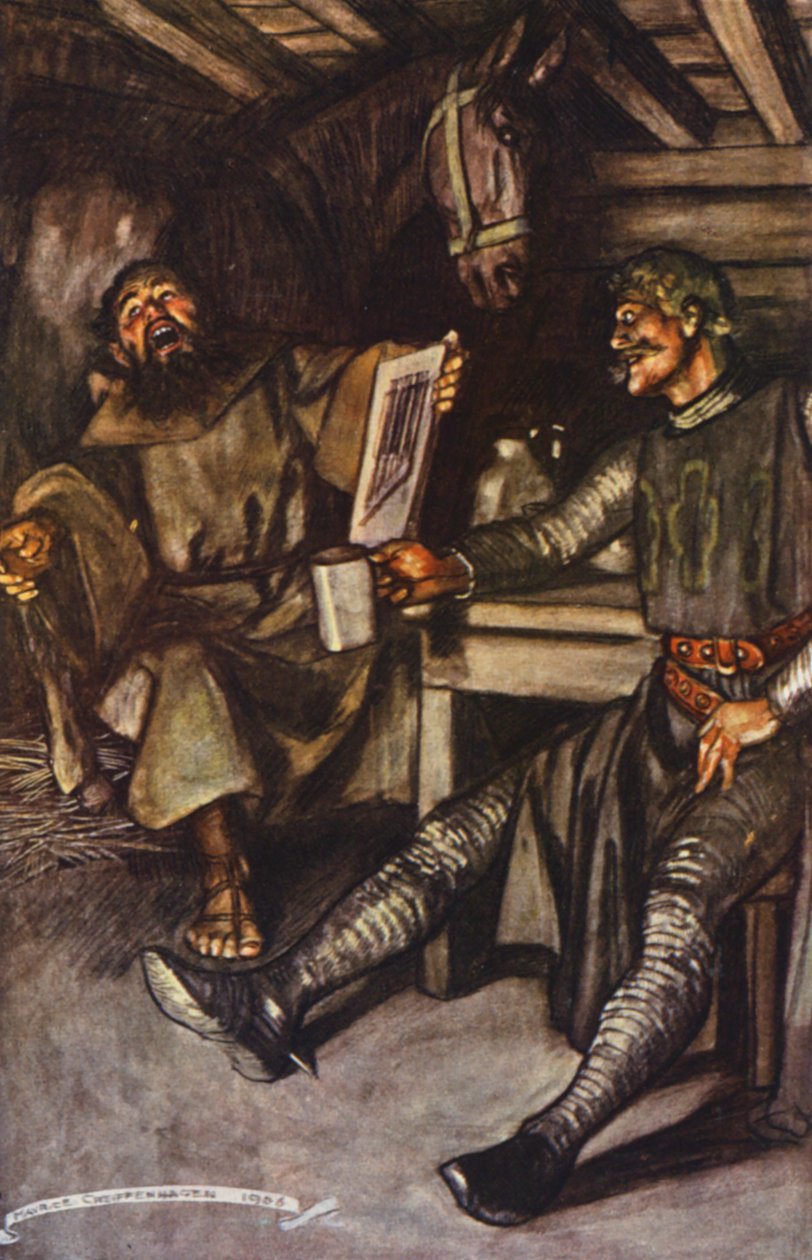 Illustration pour Ivanhoé de Sir Walter Scott (lithographie couleur) - Maurice (after) Greiffenhagen