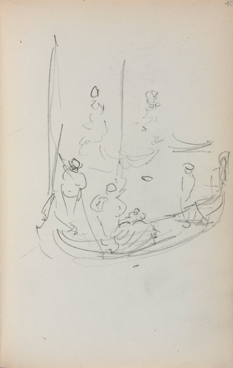 Carnet de croquis italien : Gondole page 40, 1898-1899 - Maurice Brazil Prendergast
