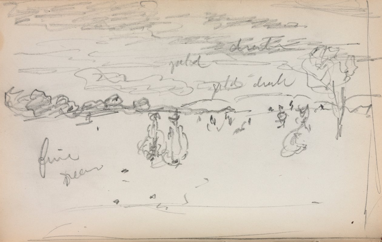 Carnet de croquis italien : Paysage page 57, 1898-1899 - Maurice Brazil Prendergast