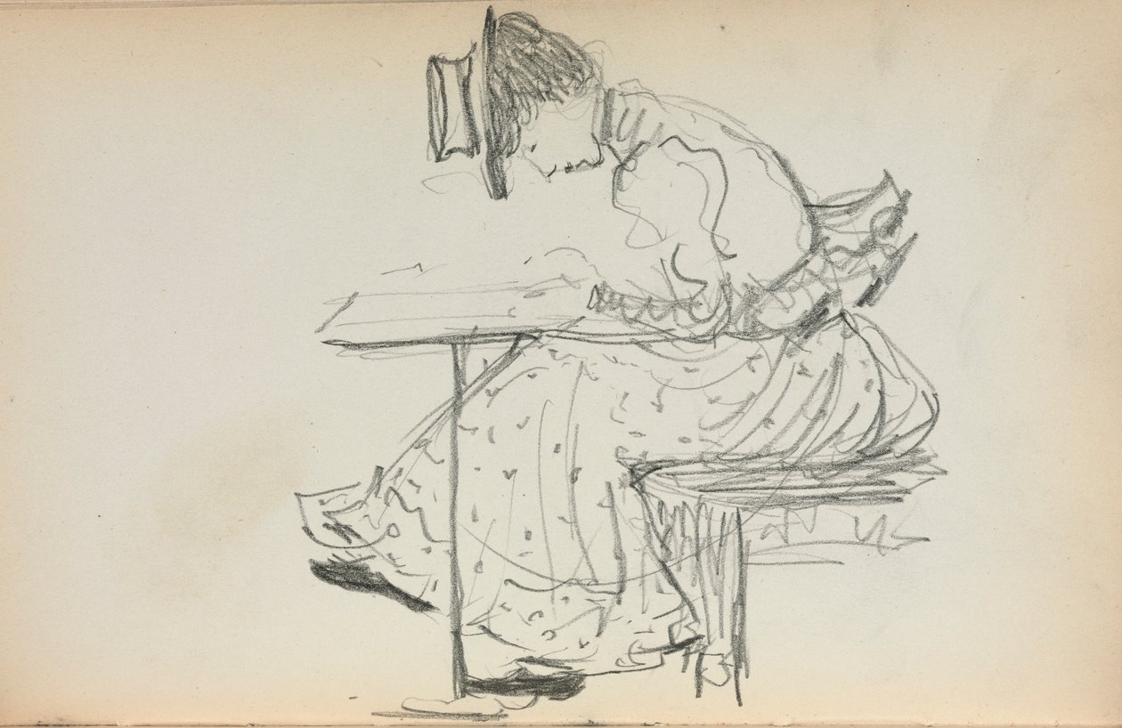 Carnet de croquis italien : Femme assise page 107, 1898-1899 - Maurice Brazil Prendergast