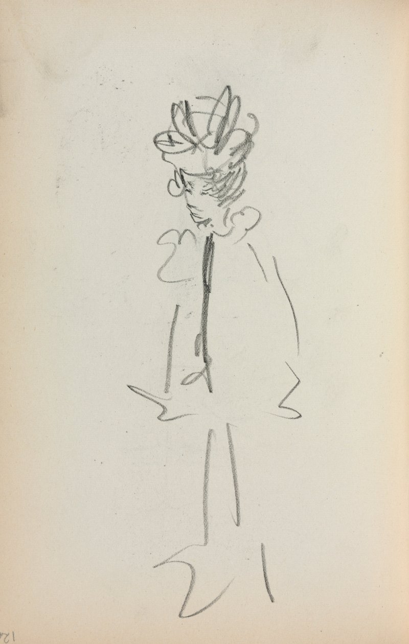 Carnet de croquis italien : Femme debout, page 126, 1898-1899 - Maurice Brazil Prendergast