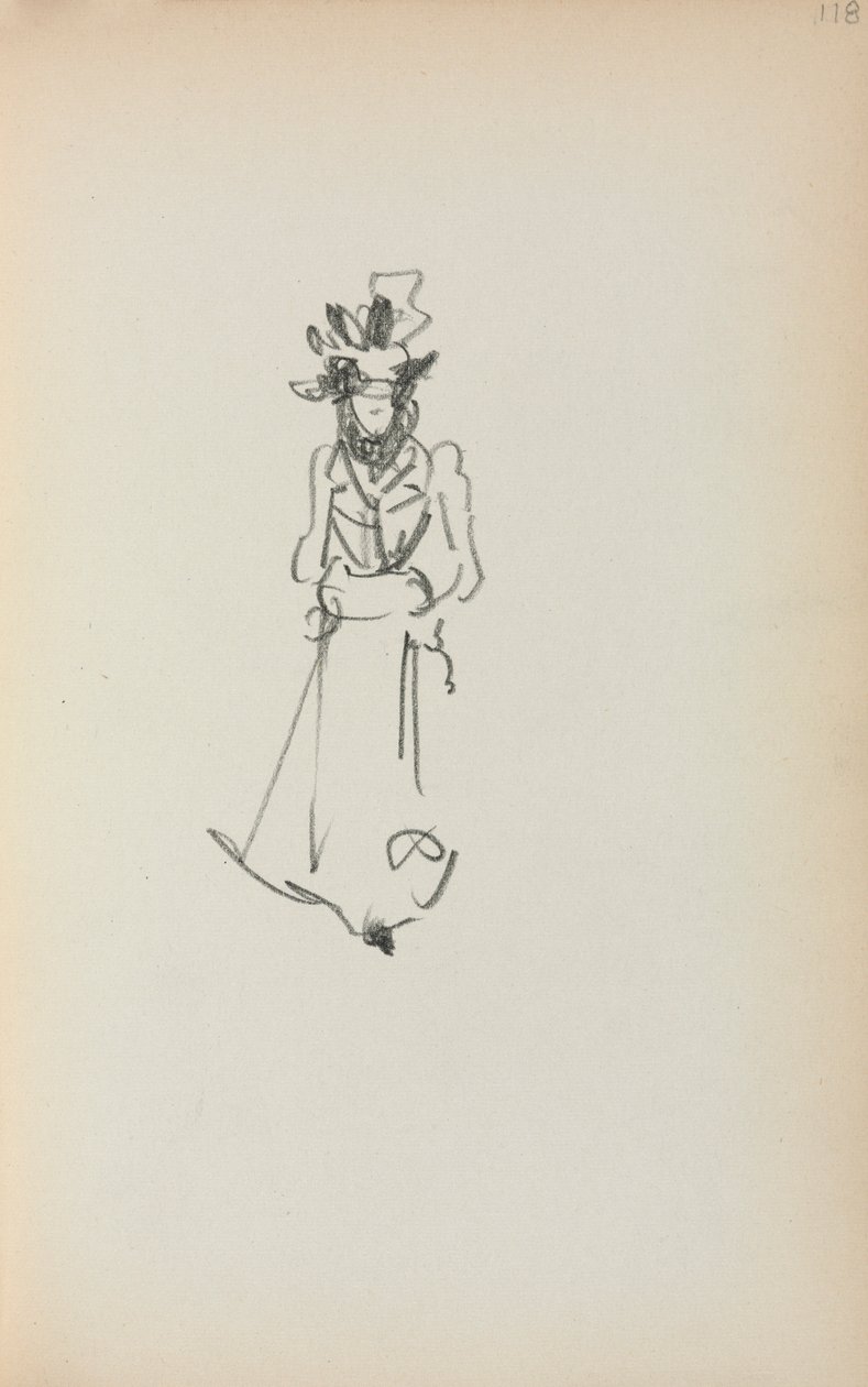 Carnet de croquis italien : Femme debout page 118, 1898-1899 - Maurice Brazil Prendergast