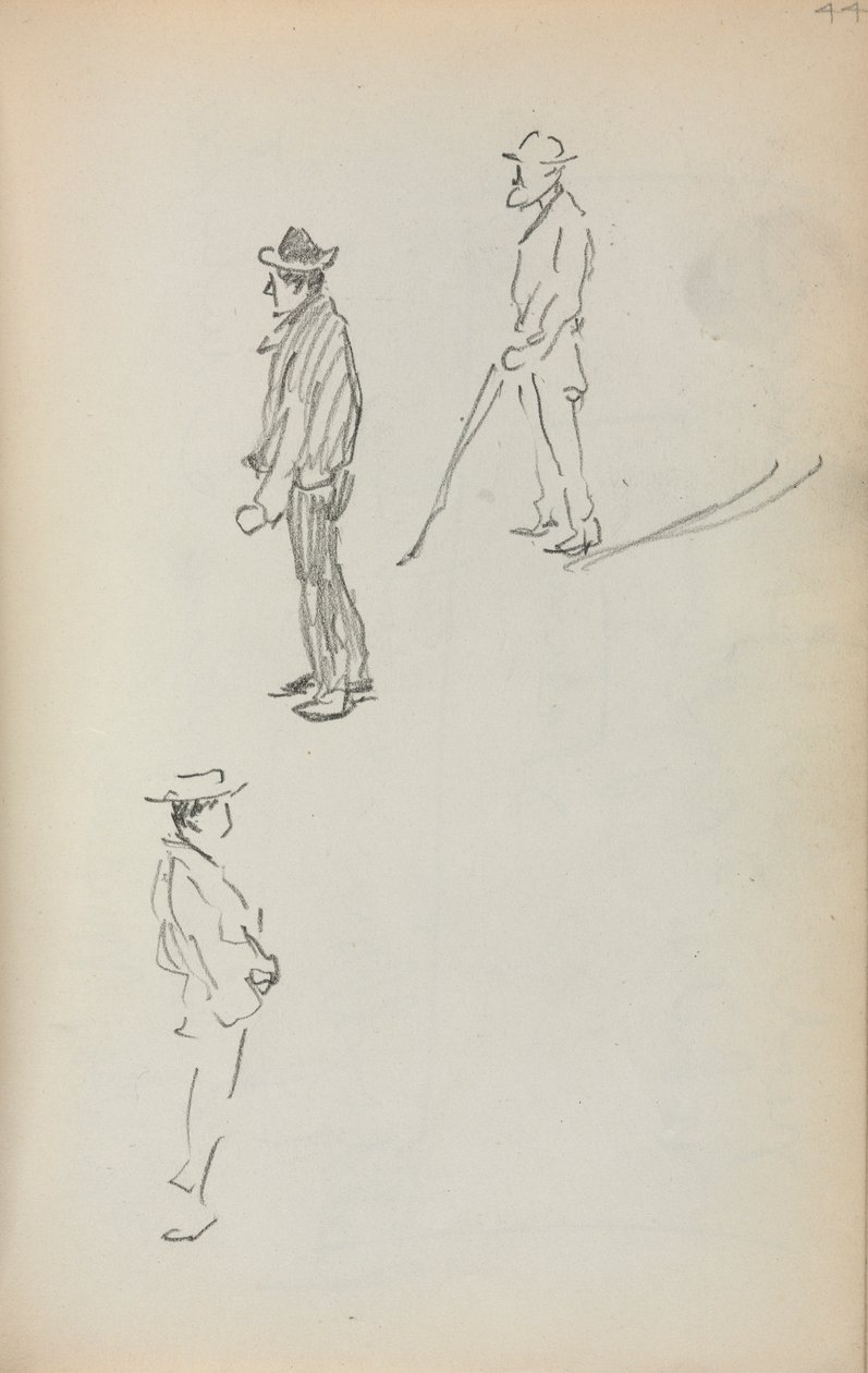 Carnet de croquis italien : Trois hommes debout page 44, 1898-1899 - Maurice Brazil Prendergast