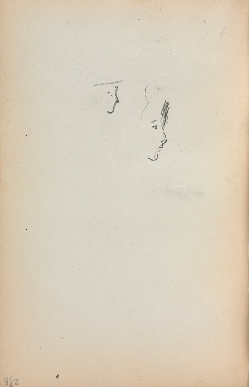 Carnet de croquis italien: Deux profils page 258, 1898-1899 - Maurice Brazil Prendergast