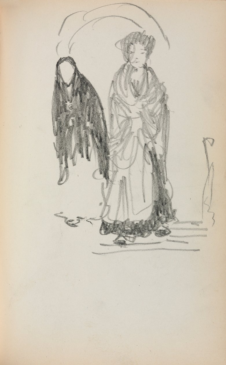 Carnet de croquis italien : Deux femmes debout page 123 - Maurice Brazil Prendergast