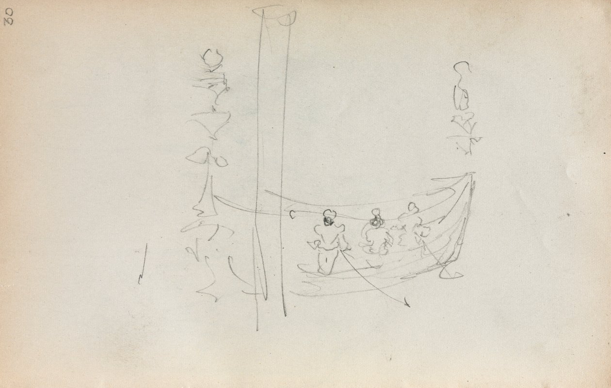Carnet de croquis italien : Bateau vénitien page 30, 1898-1899 - Maurice Brazil Prendergast