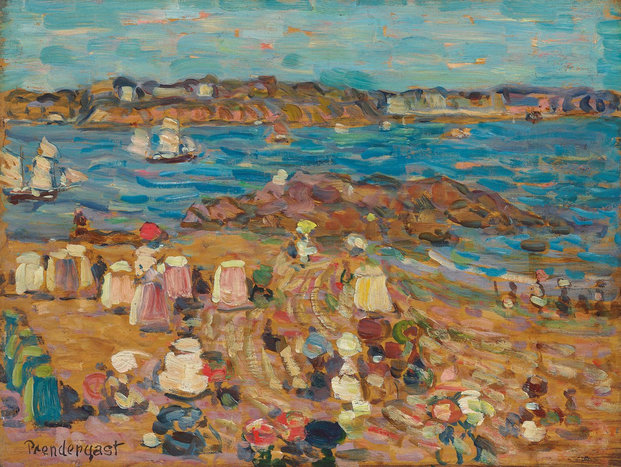 Étude de Malo : La bordure de la mer, vers 1907 - Maurice Brazil Prendergast