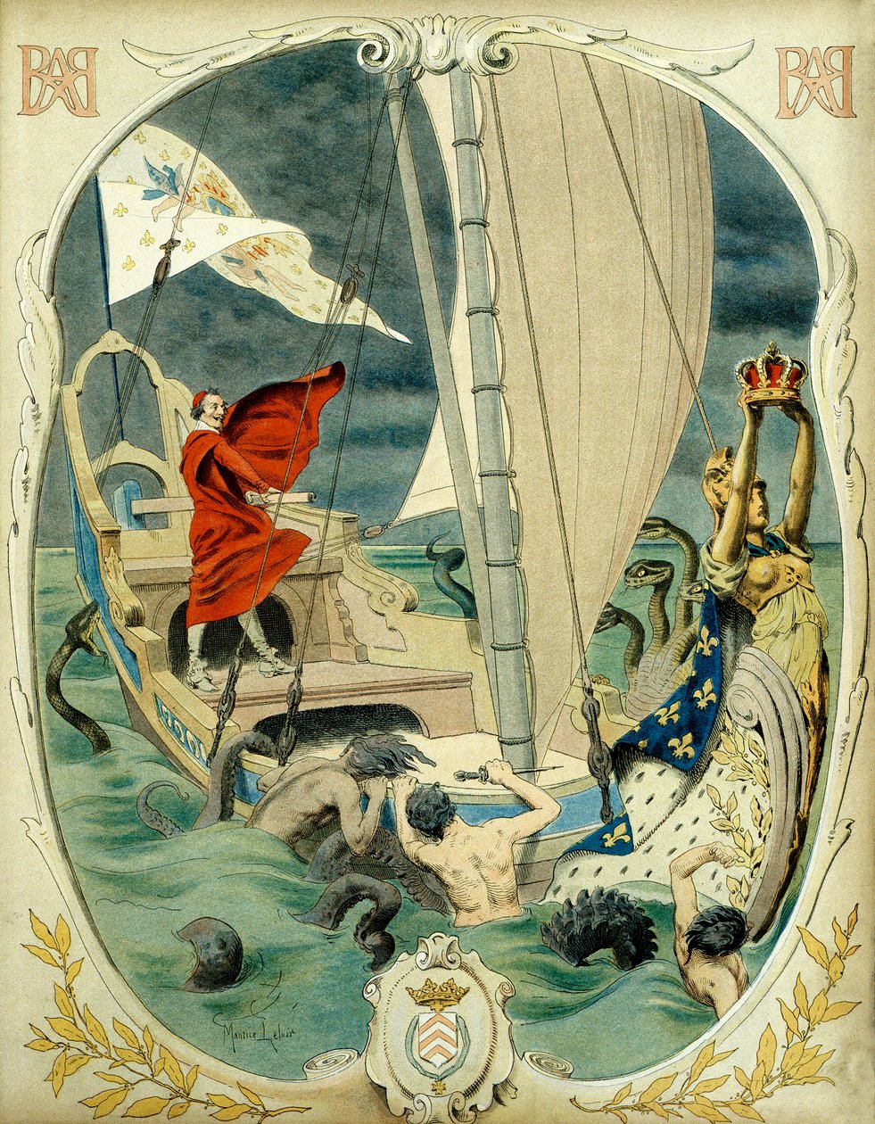 Histoire de France : représentation allégorique du cardinal Richelieu (Armand Jean du Plessis) - Maurice Leloir