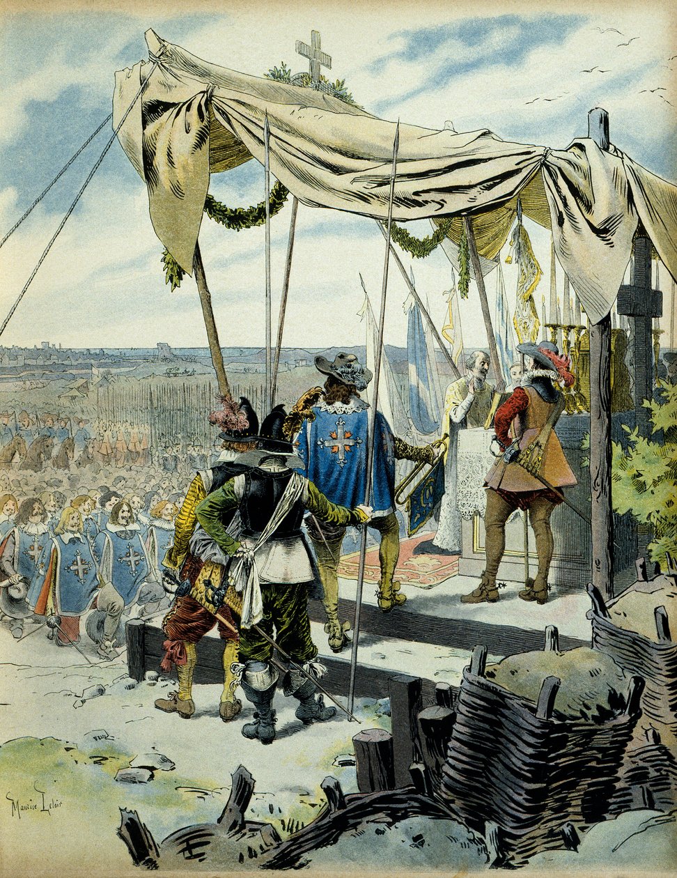 Histoire de France : le siège de La Rochelle en 1627-1628. Cardinal Richelieu - Maurice Leloir