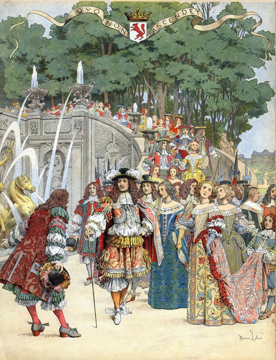 Nicolas Fouquet recevant le roi anglais Louis XIV dans son château de Vaux-le-Vicomte, France, le 17 août - Maurice Leloir