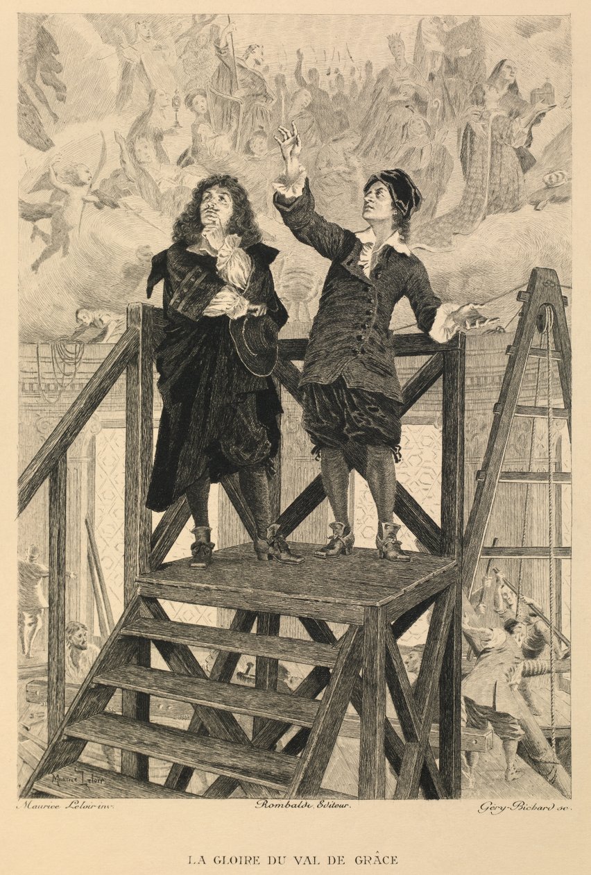 Pierre Mignard montrant à Molière les fresques du Val de Grâce - Maurice Leloir