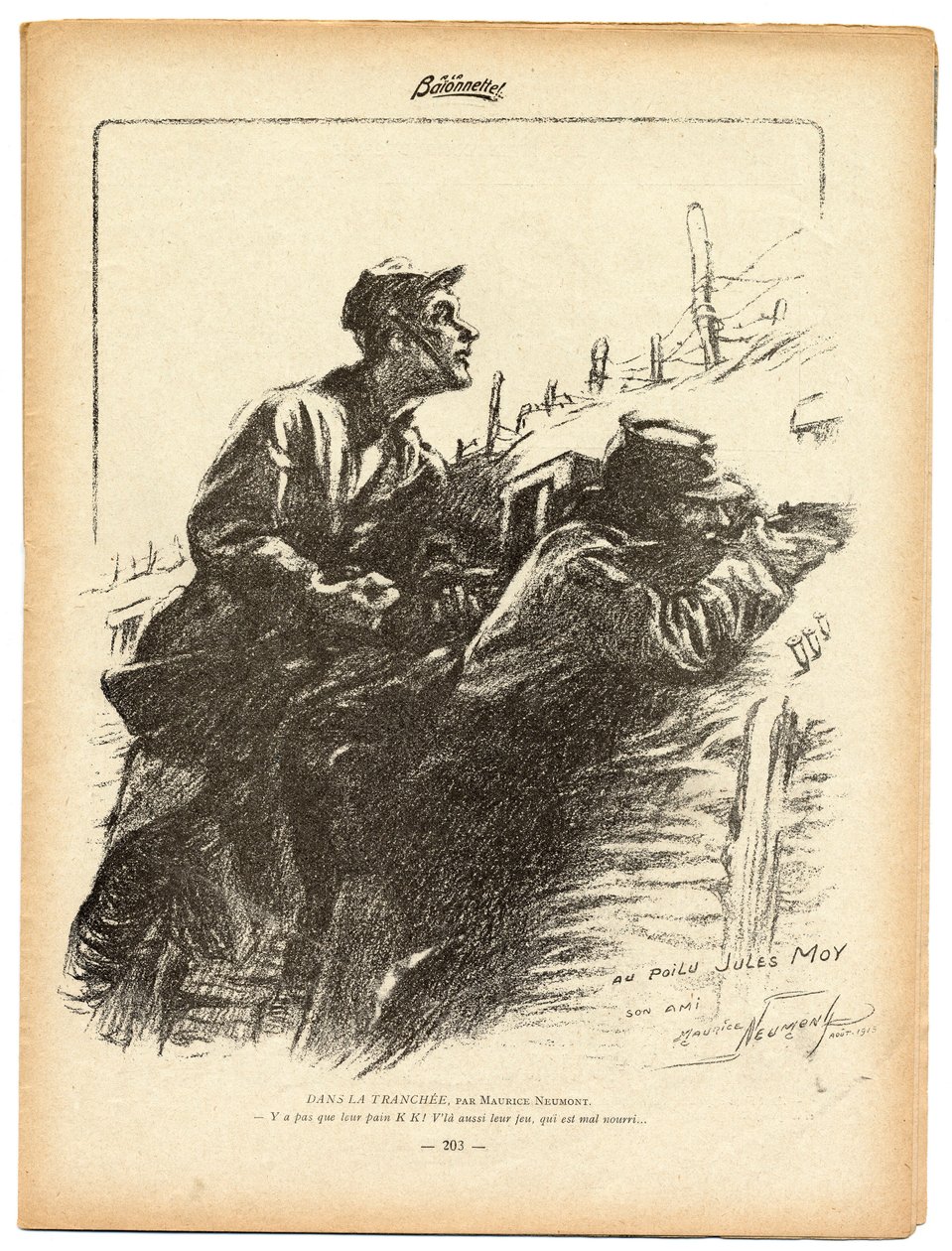 La Baionnette, Satirique en N  B - Maurice Neumont