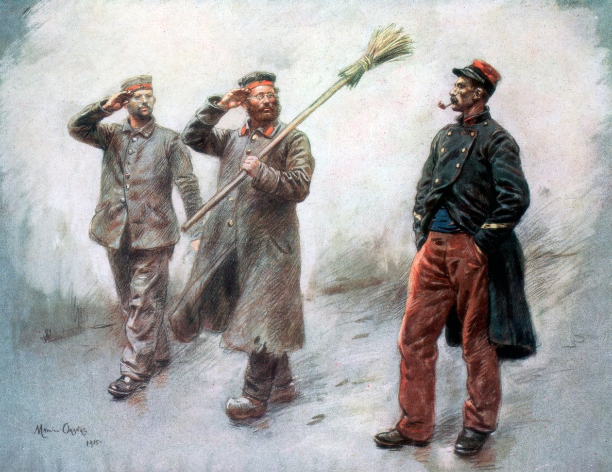 Service de fatigue au quartier général, prisonniers allemands à Dinan, 1915, 1926 - Maurice Orange
