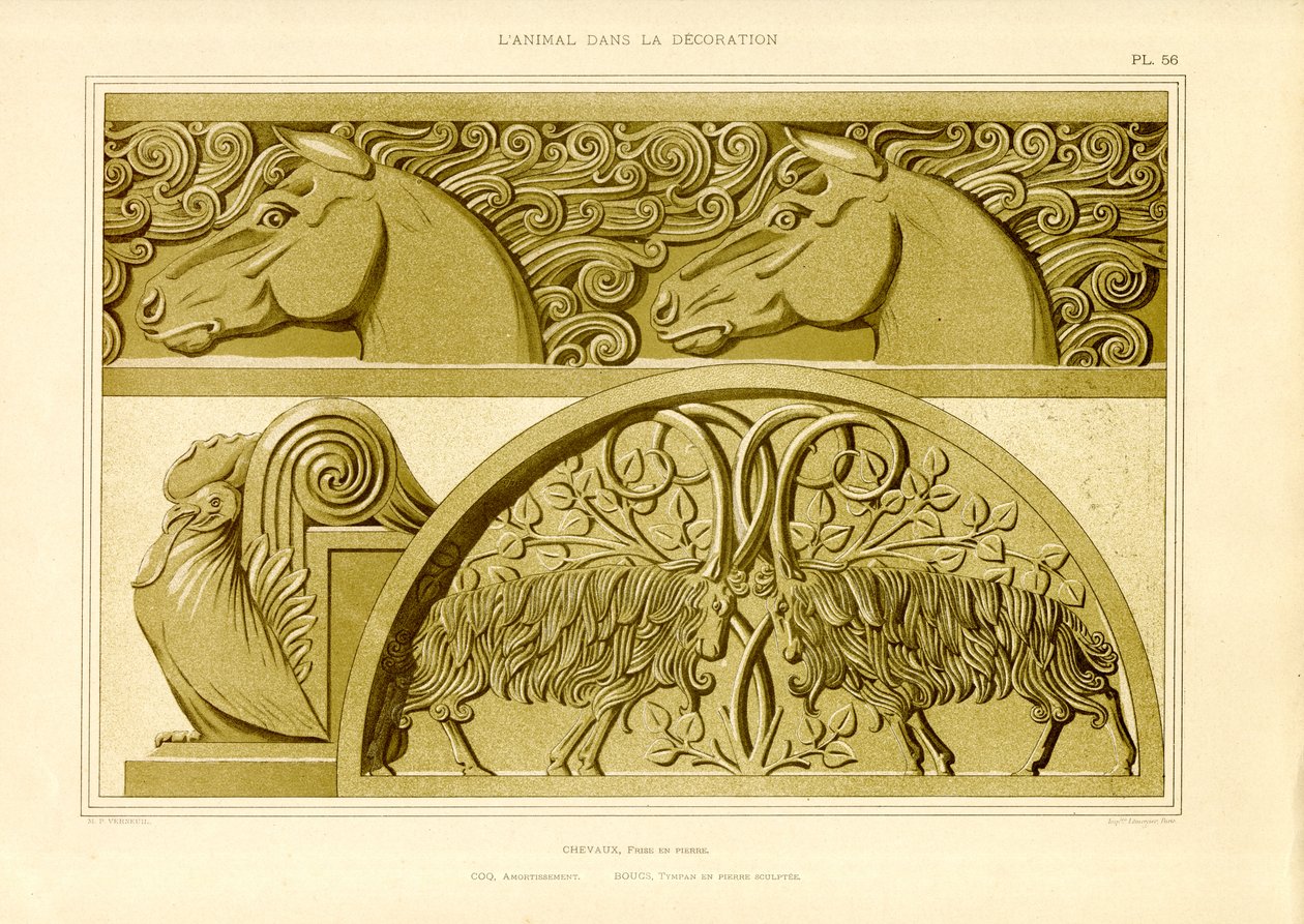 Art Nouveau Horse Motifs (litho) - Maurice Pillard Verneuil