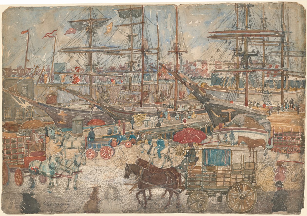 Docks, East Boston - Maurice Prendergast