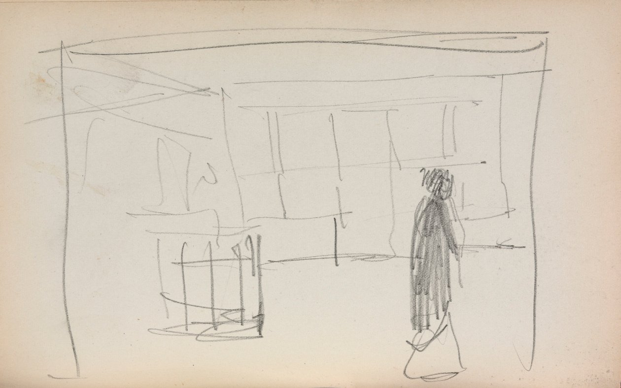 Carnet de croquis italien : Personnage dans un intérieur (page 175) - Maurice Prendergast