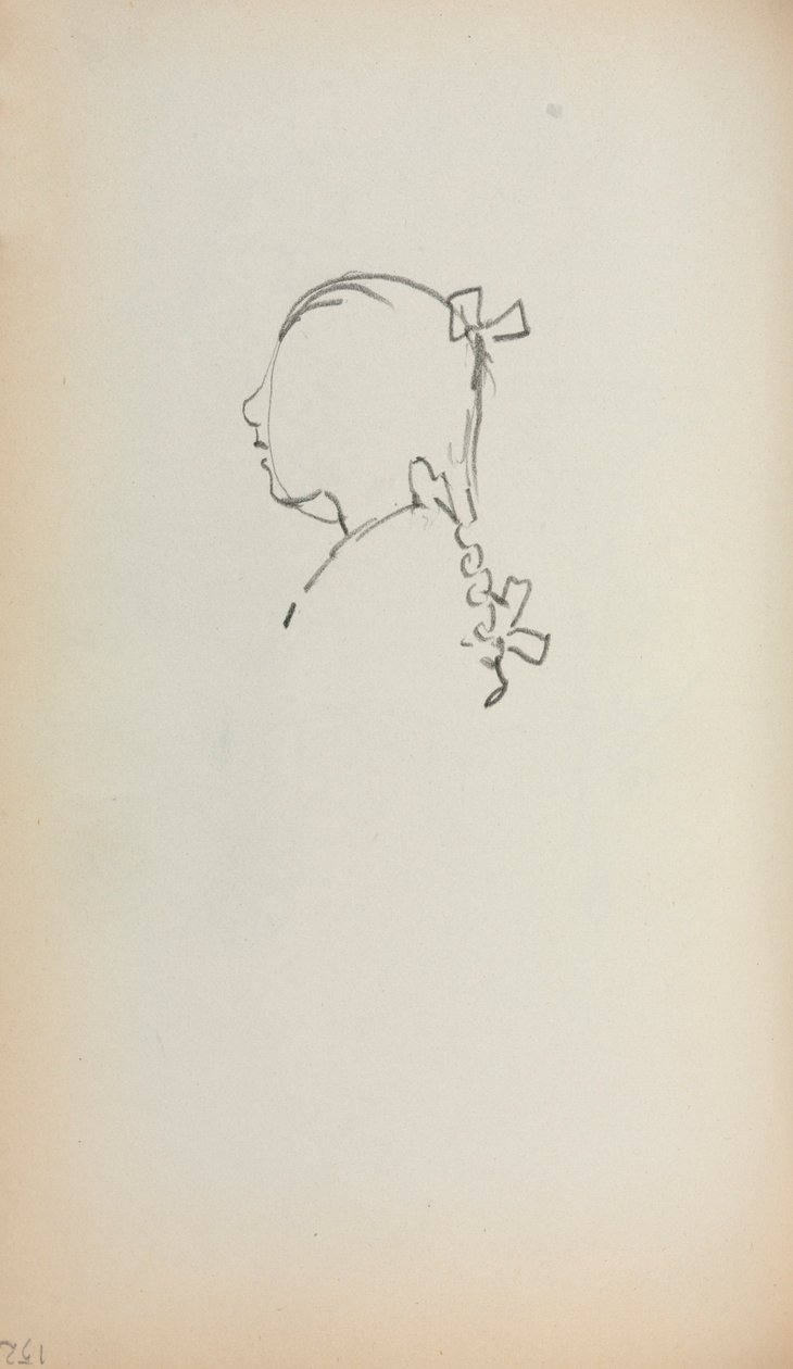 Carnet de croquis italien : Tête de fille de profil (page 152) - Maurice Prendergast