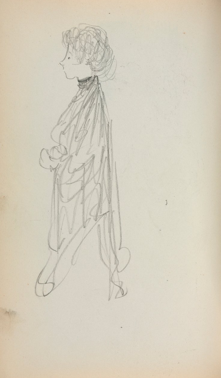 Carnet de croquis italien : Femme debout de profil (page 51) - Maurice Prendergast