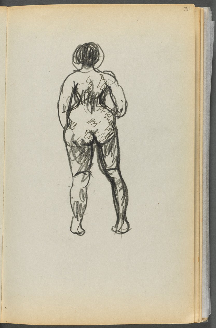 Sketchbook- The Granite Shore Hotel, Rockport, page 031 : Nu féminin vu de dos - Maurice Prendergast