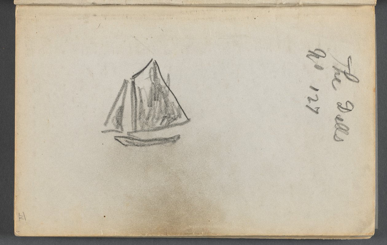 Carnet de croquis, Les Dells, N° 127, page 001:Voilier "Les Dells" - Maurice Prendergast