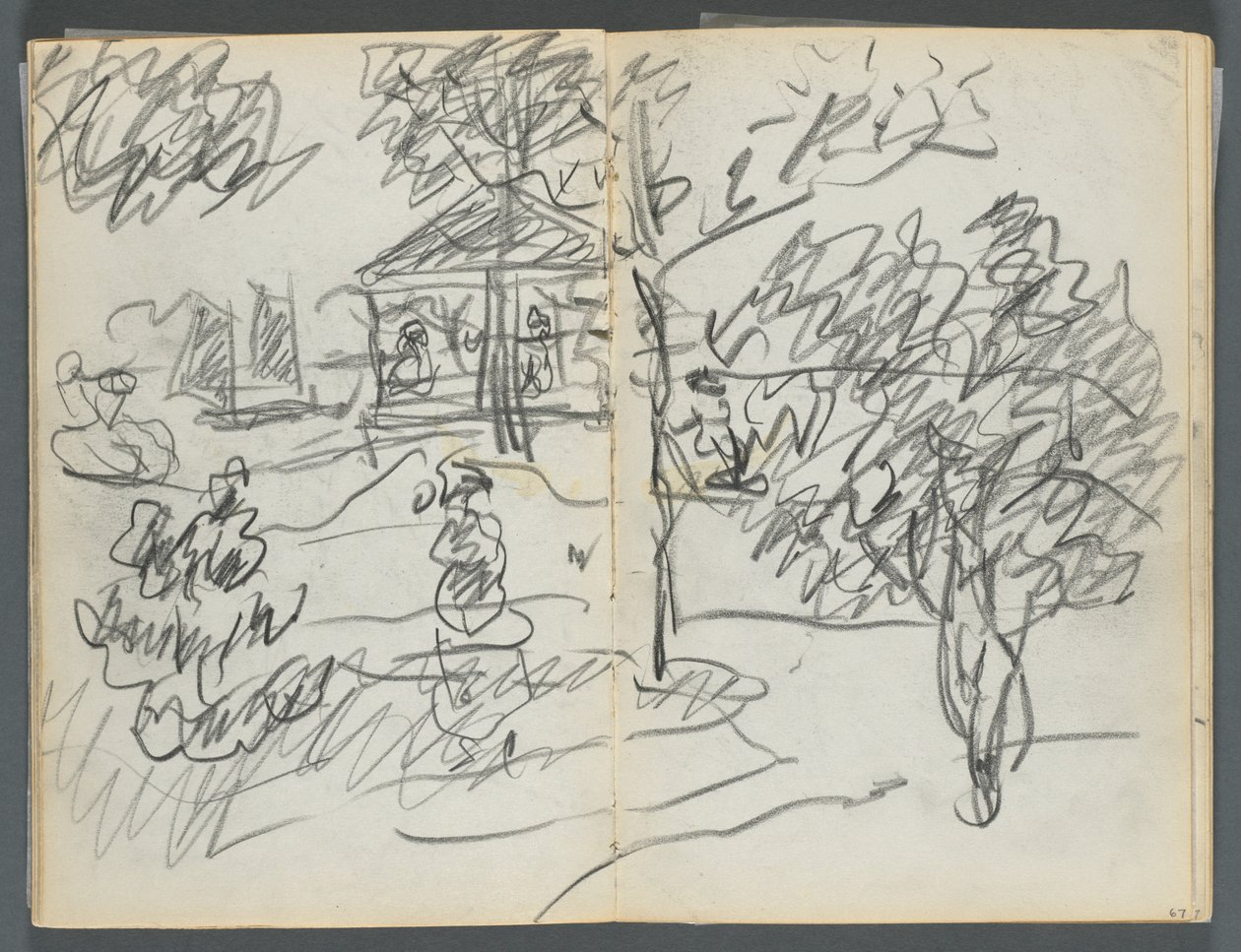 Carnet de croquis, The Dells, N° 127, page 066  67 : Paysage - Maurice Prendergast