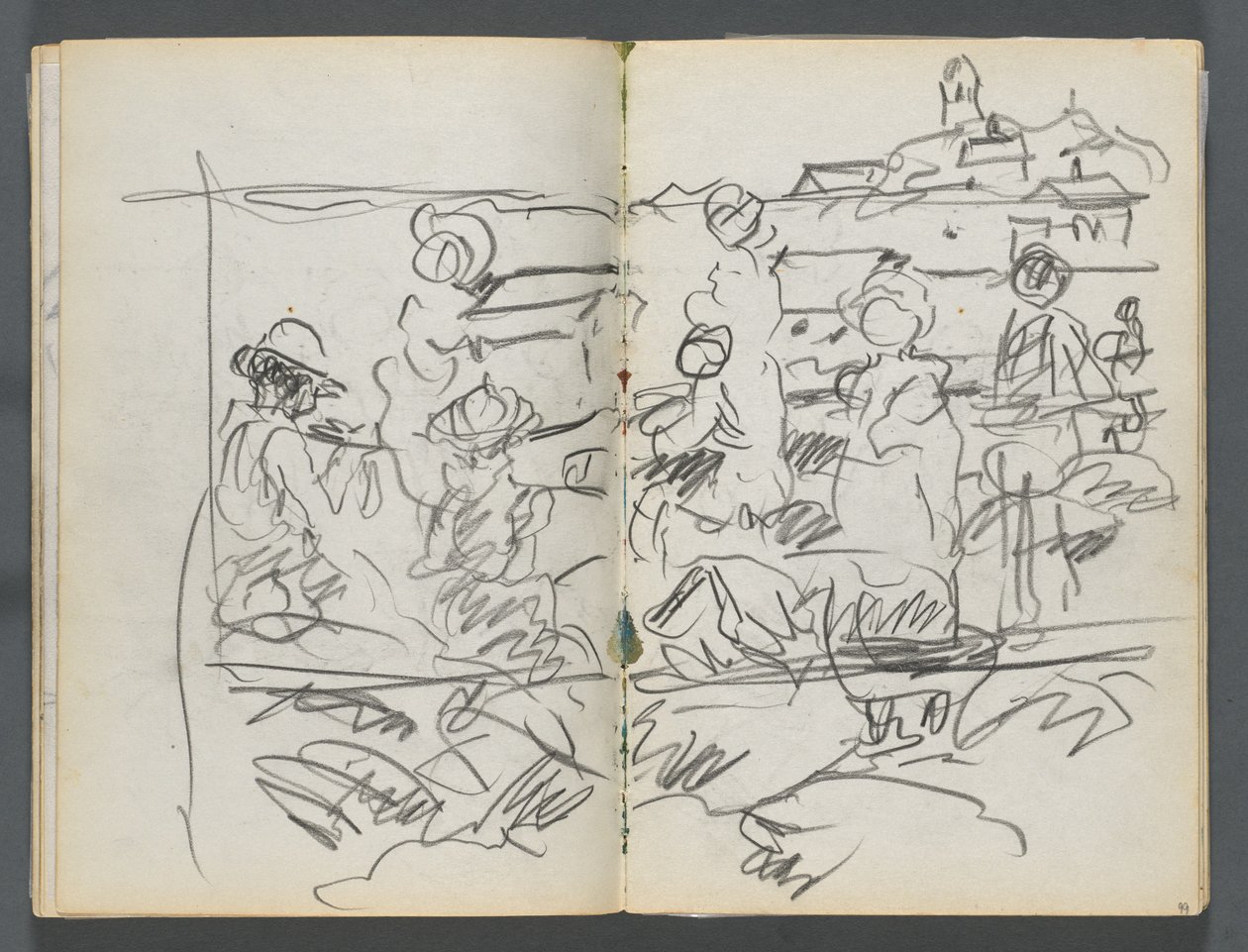 Sketchbook, The Dells, N° 127, page 098  99 : Figures dans un paysage - Maurice Prendergast