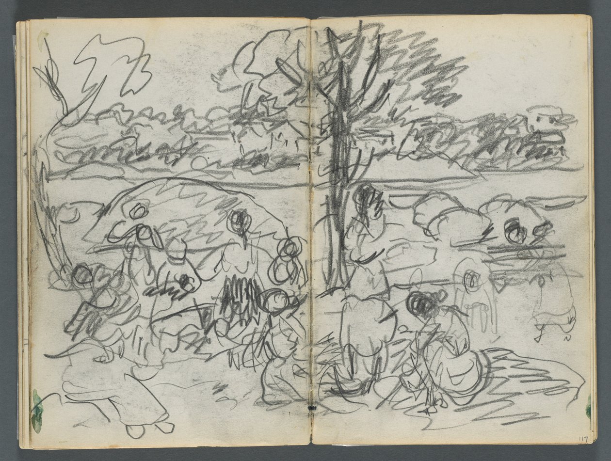 Sketchbook, The Dells, N° 127, page 116  117 : Figure dans un paysage - Maurice Prendergast