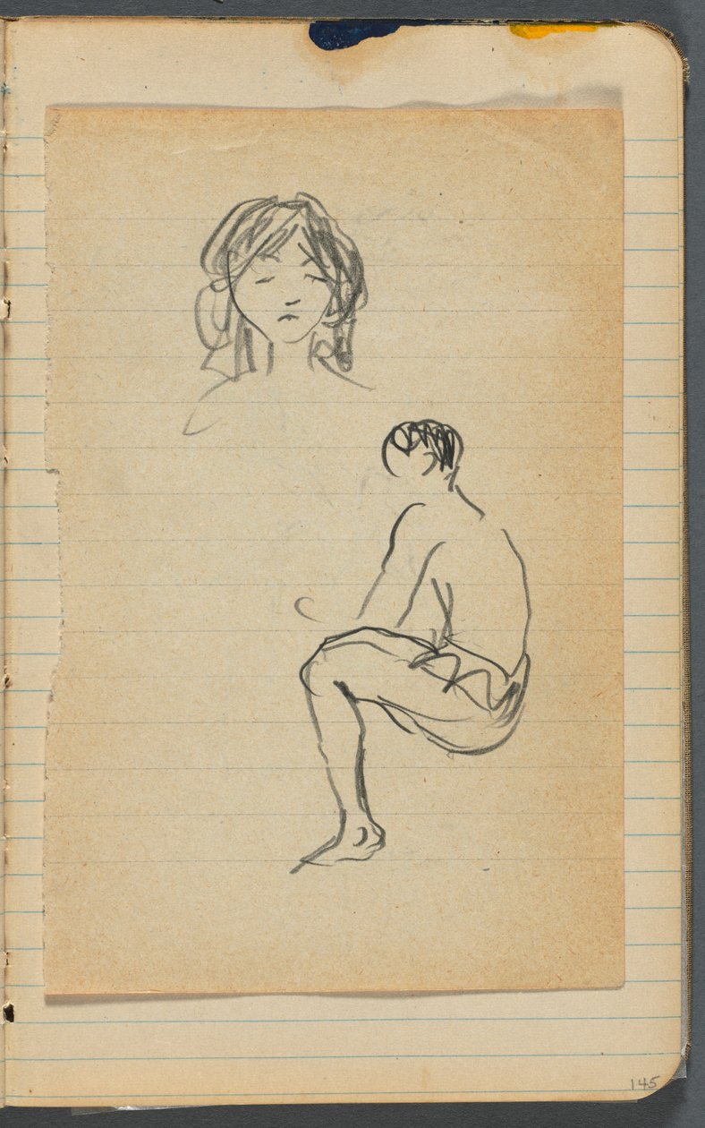 Carnet de croquis, feuille détachée entre les pgs. 144  145 - Maurice Prendergast